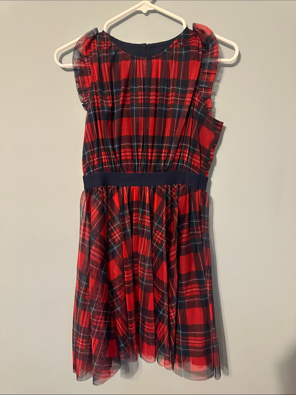 Vineyard Vines Red and Navy Plaid Girls Party Dress
